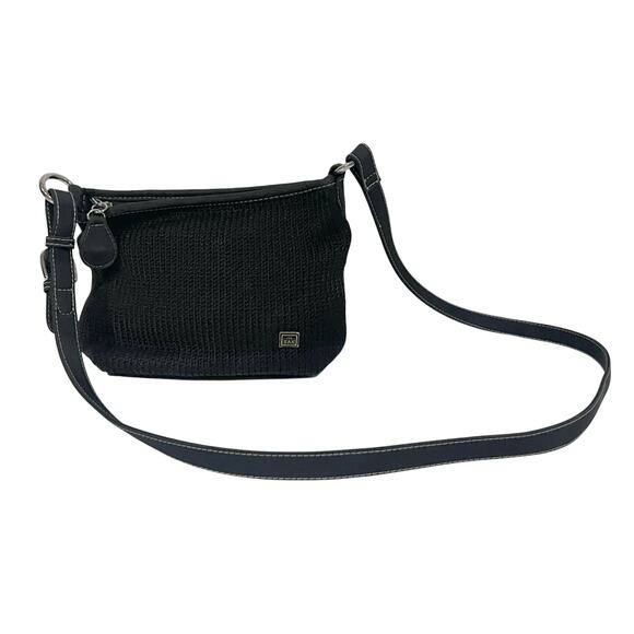 The Sak Purse Black Crochet Crossbody Bag Classic  Slim Zipper 7x7” Style 4516 - Picture 2 of 13